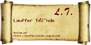 Lauffer Tünde névjegykártya