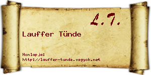 Lauffer Tünde névjegykártya